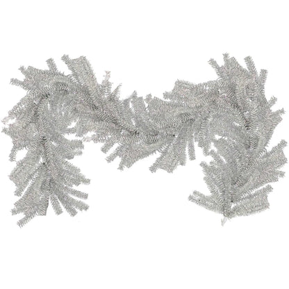 SILVER 1IN BRUSH CHRISTMAS GARLAND