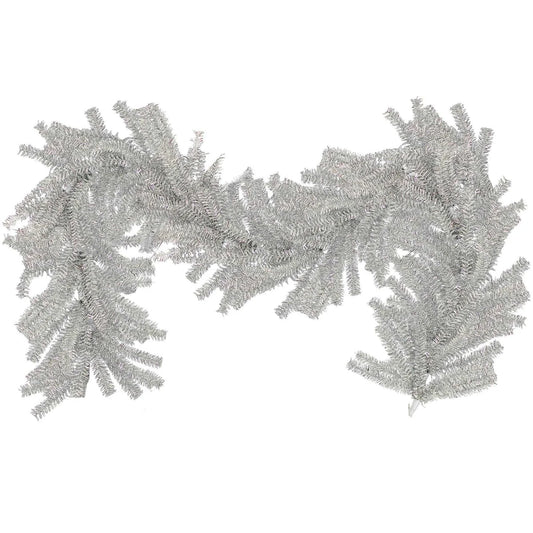 SILVER 1IN BRUSH CHRISTMAS GARLAND