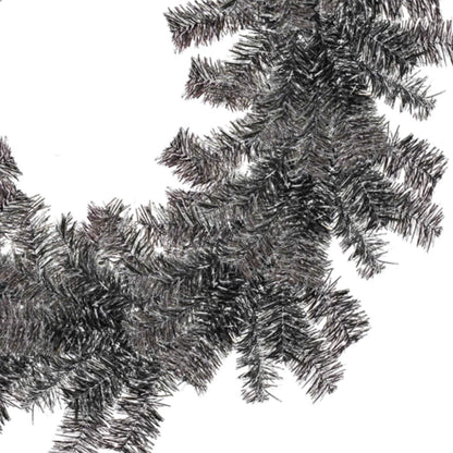 SILVER AND BLACK TINSEL CHRISTMAS WREATHS