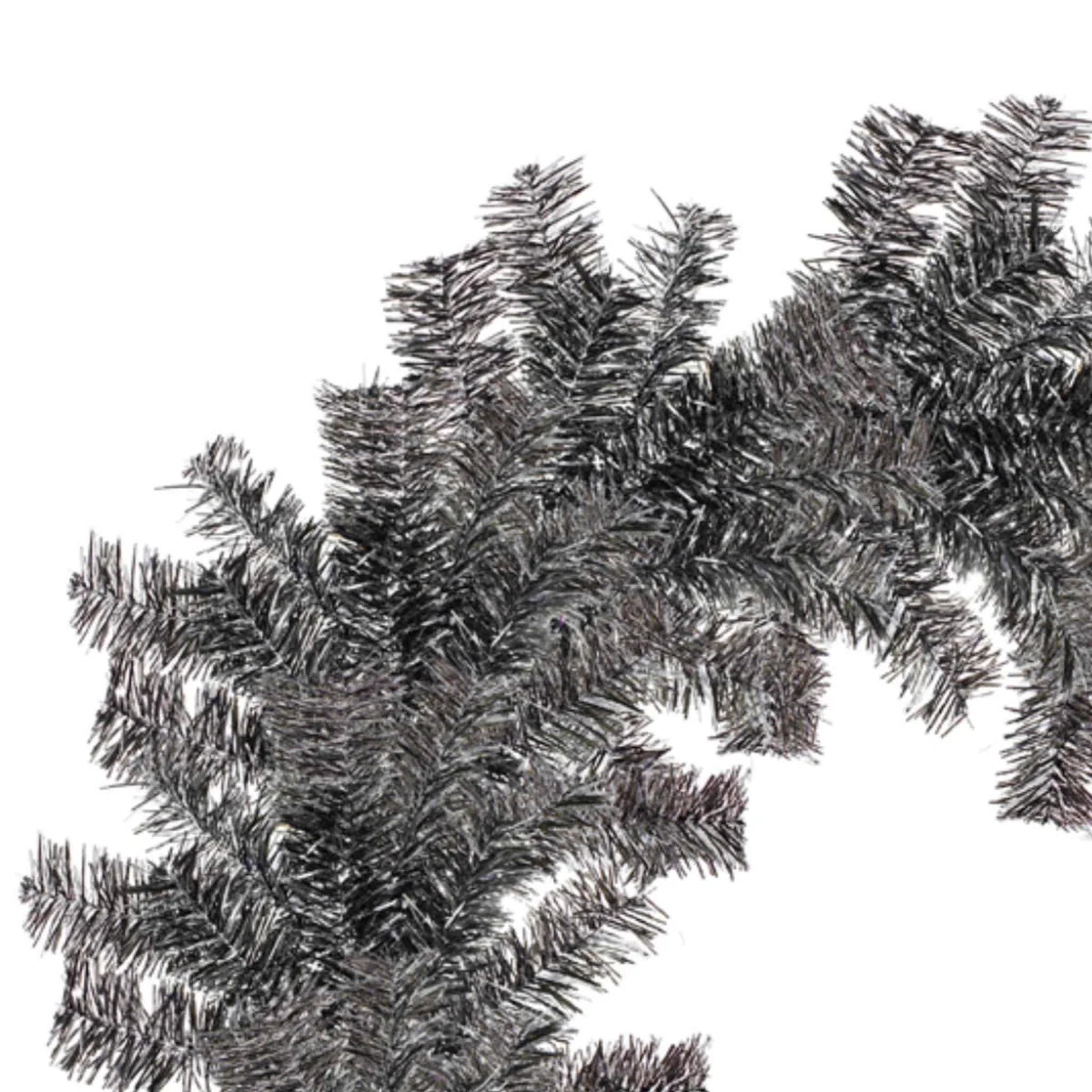 SILVER AND BLACK TINSEL CHRISTMAS WREATHS