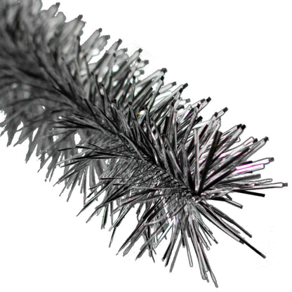 SILVER & BLACK TINSEL GARLAND