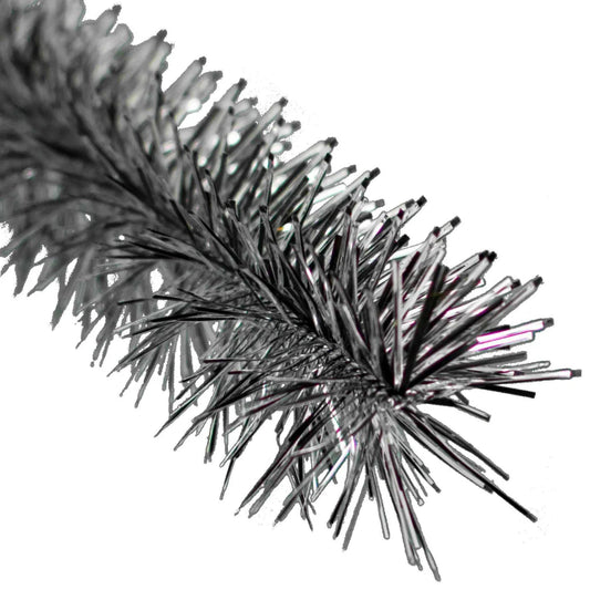 SILVER & BLACK TINSEL GARLAND