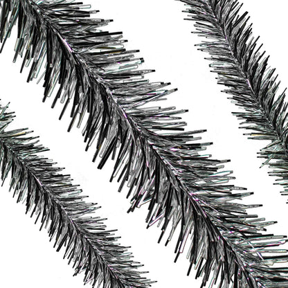 SILVER & BLACK TINSEL GARLAND
