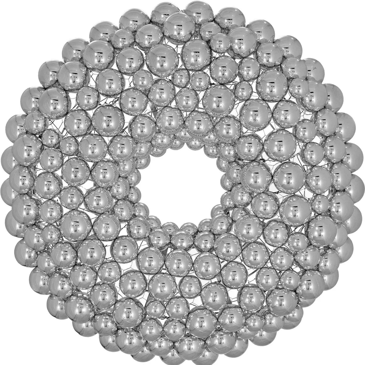 SILVER BALL ORNAMENT WREATH
