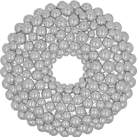 SILVER BALL ORNAMENT WREATH