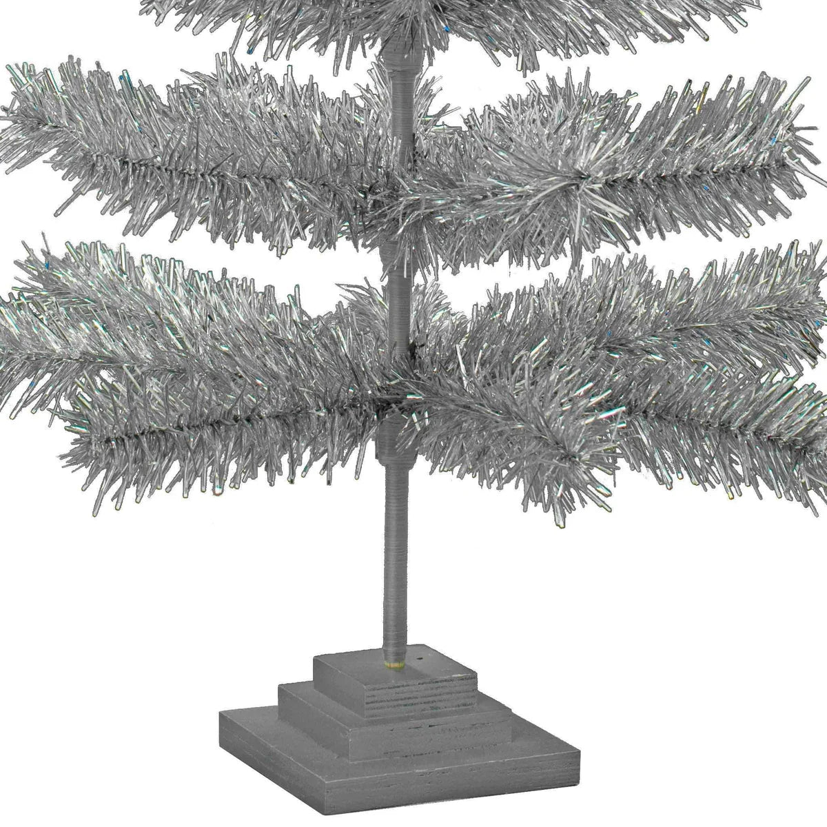 SILVER TINSEL CHRISTMAS TREE