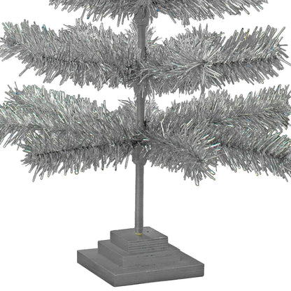 SILVER TINSEL CHRISTMAS TREE