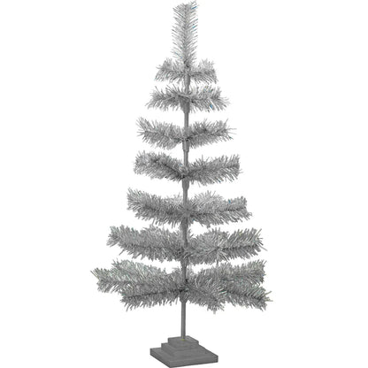 SILVER TINSEL CHRISTMAS TREE