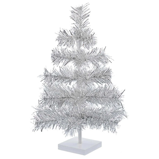SILVER TINSEL CHRISTMAS TREE