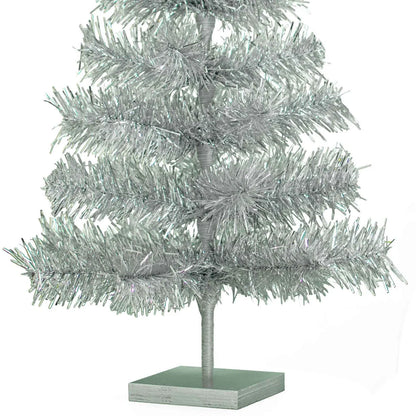 SILVER TINSEL CHRISTMAS TREE