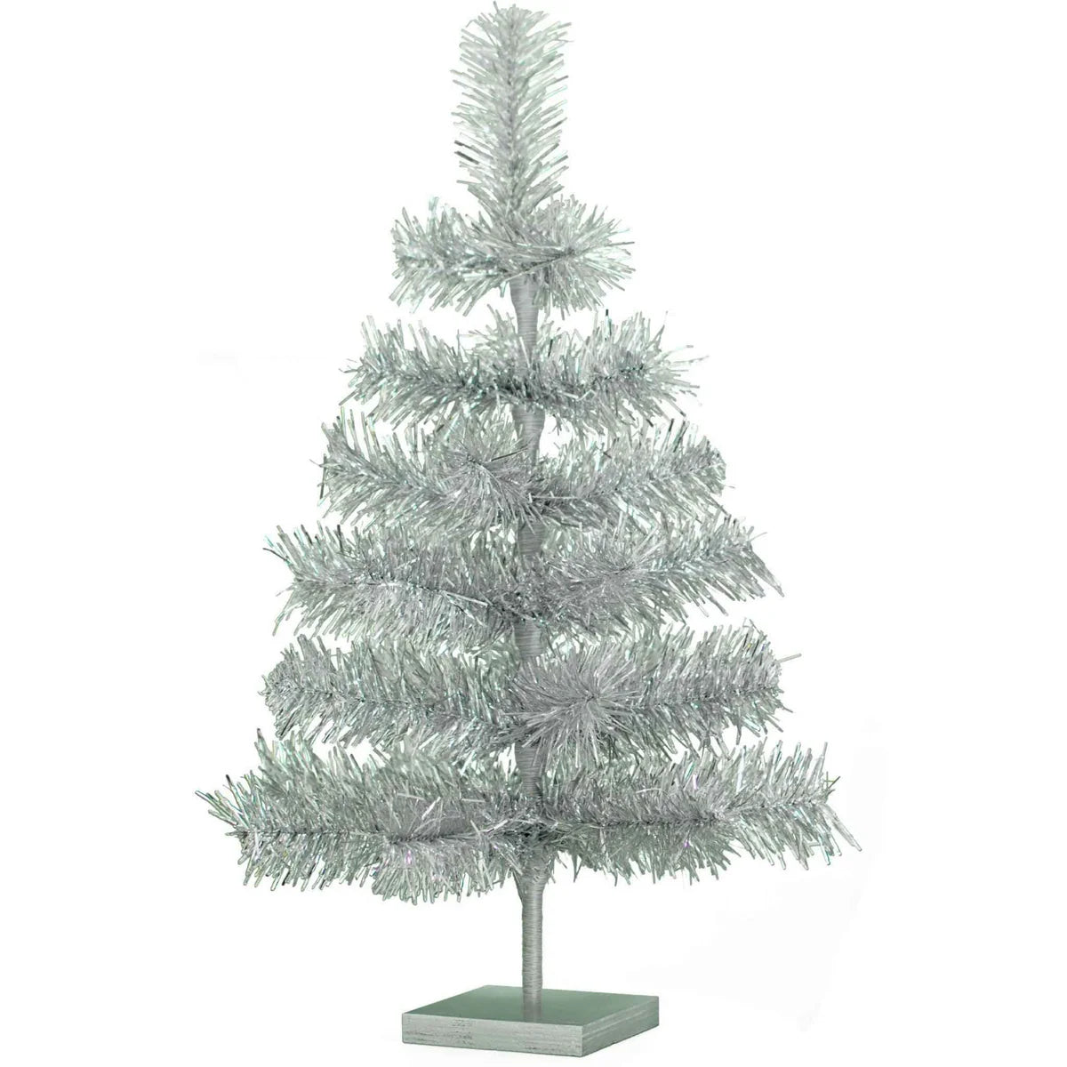 SILVER TINSEL CHRISTMAS TREE
