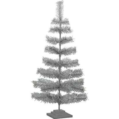 SILVER TINSEL CHRISTMAS TREE