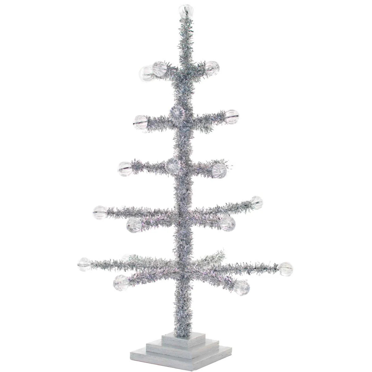 SILVER TINSEL MERCHANDISING & DISPLAY TREE