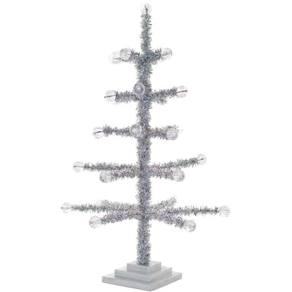 SILVER TINSEL MERCHANDISING & DISPLAY TREE