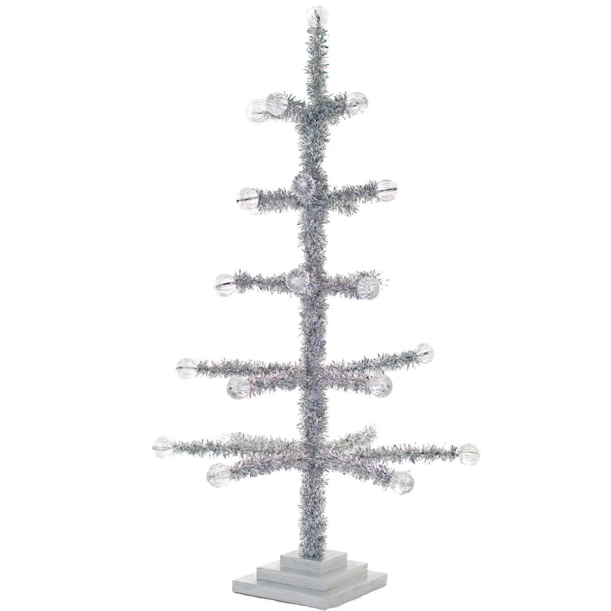 SILVER TINSEL MERCHANDISING & DISPLAY TREE