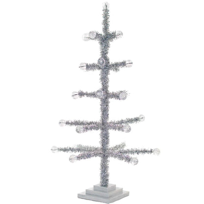 SILVER TINSEL MERCHANDISING & DISPLAY TREE
