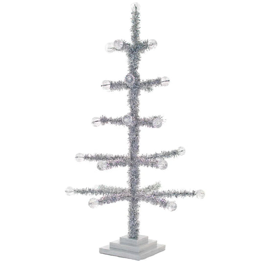 SILVER TINSEL MERCHANDISING & DISPLAY TREE