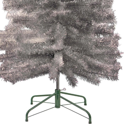 SILVER TINSEL PENCIL TREE