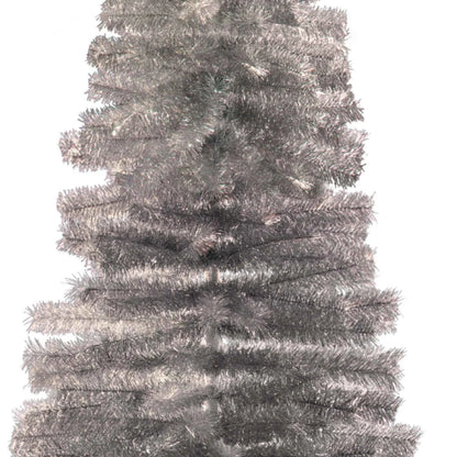 SILVER TINSEL PENCIL TREE