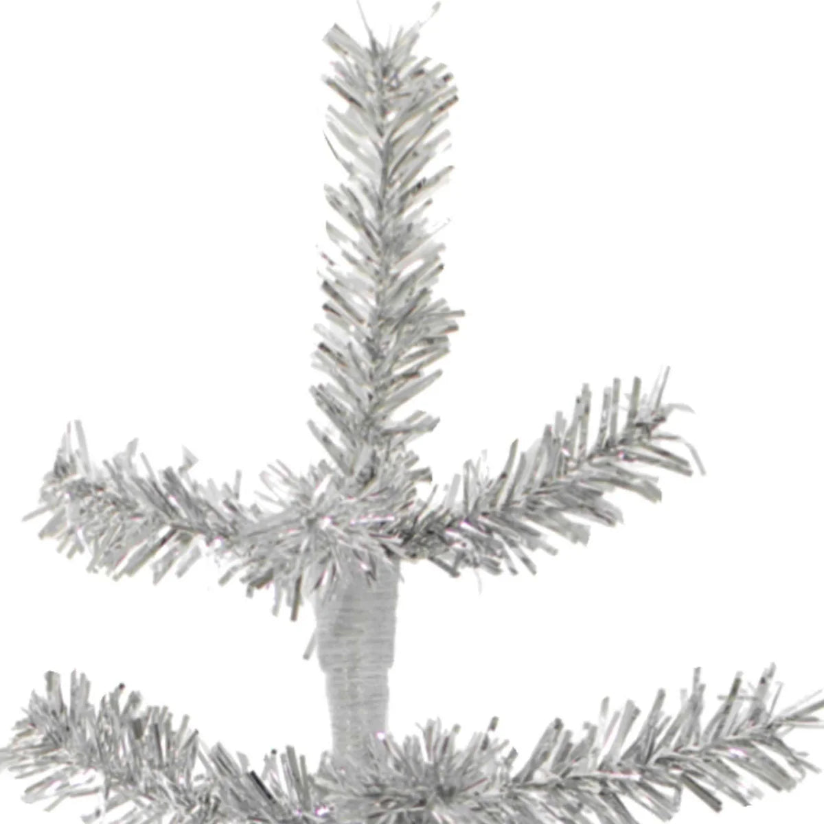 SILVER TINSEL TREE WITH 1IN THIN BRUSH