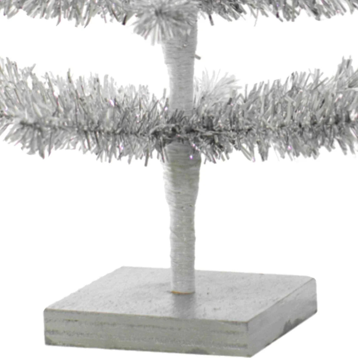 SILVER TINSEL TREE WITH 1IN THIN BRUSH