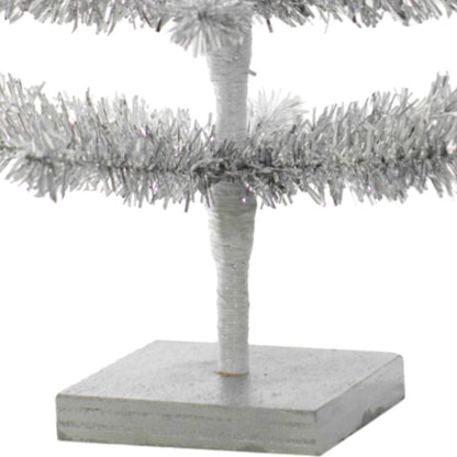 SILVER TINSEL TREE WITH 1IN THIN BRUSH