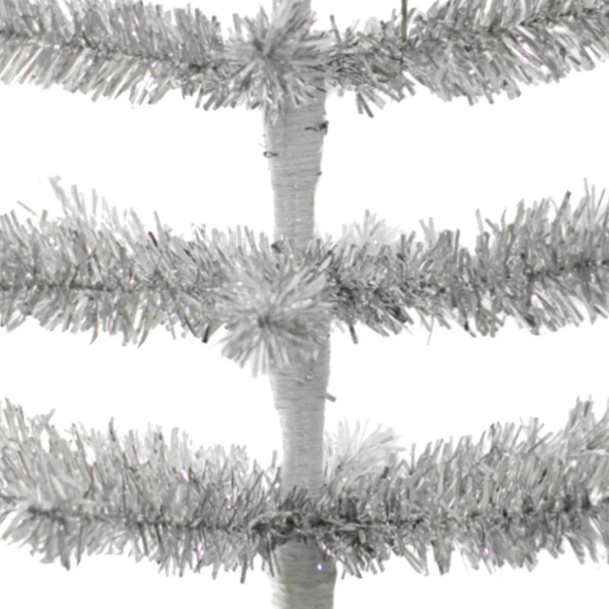 SILVER TINSEL TREE WITH 1IN THIN BRUSH