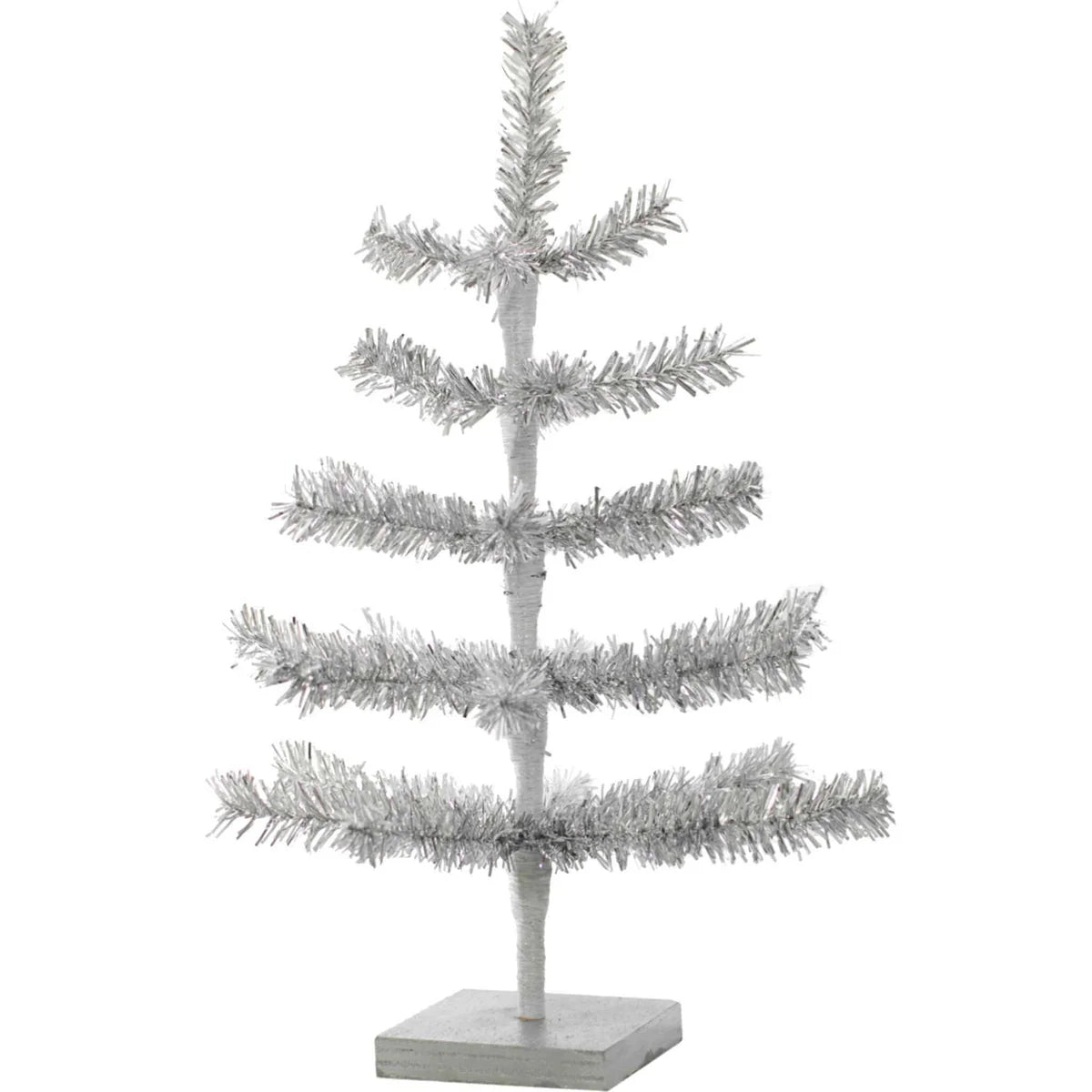 SILVER TINSEL TREE WITH 1IN THIN BRUSH