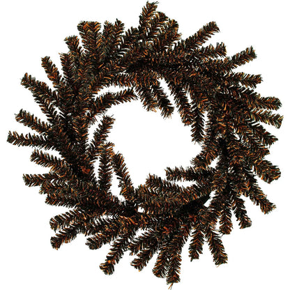 SPOOKY ORANGE AND BLACK 1IN FIREWORK TINSEL HALLOWEEN WREATH