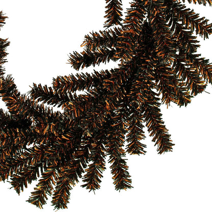 SPOOKY ORANGE AND BLACK 1IN FIREWORK TINSEL HALLOWEEN WREATH