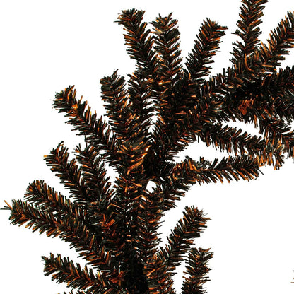 SPOOKY ORANGE AND BLACK 1IN FIREWORK TINSEL HALLOWEEN WREATH