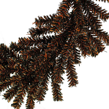SPOOKY ORANGE & BLACK 1IN FIREWORK TINSEL HALLOWEEN GARLAND