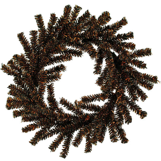 SPOOKY ORANGE AND BLACK 1IN FIREWORK TINSEL HALLOWEEN WREATH