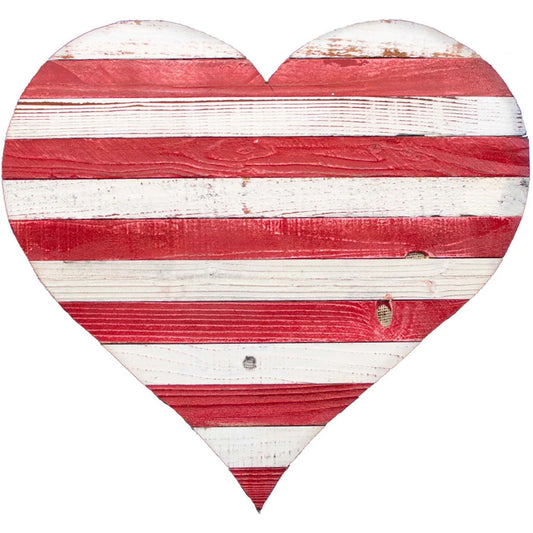 STRIPED WOODEN VALENTINE'S DAY HEART