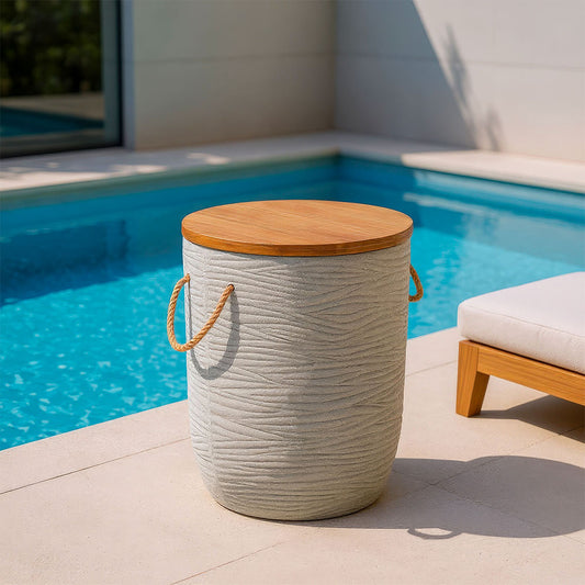 BIBAN SIDE TABLE NATURAL & GRAY