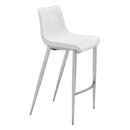 MAGNUS BARSTOOL WHITE & SILVER