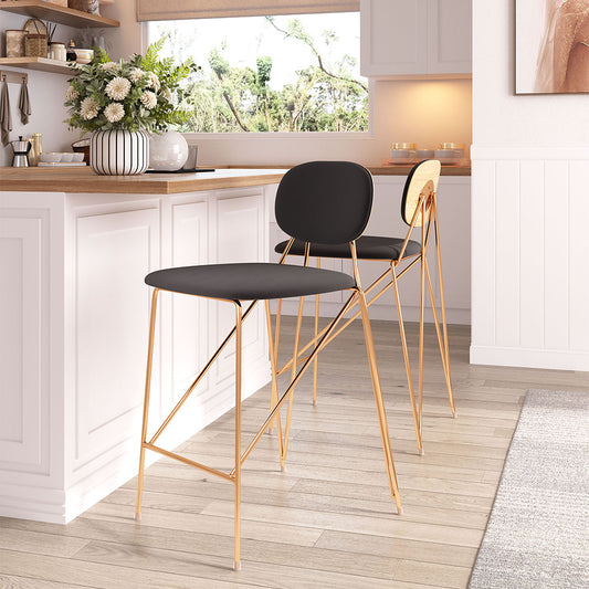 GEORGES COUNTER STOOL GRAY & GOLD