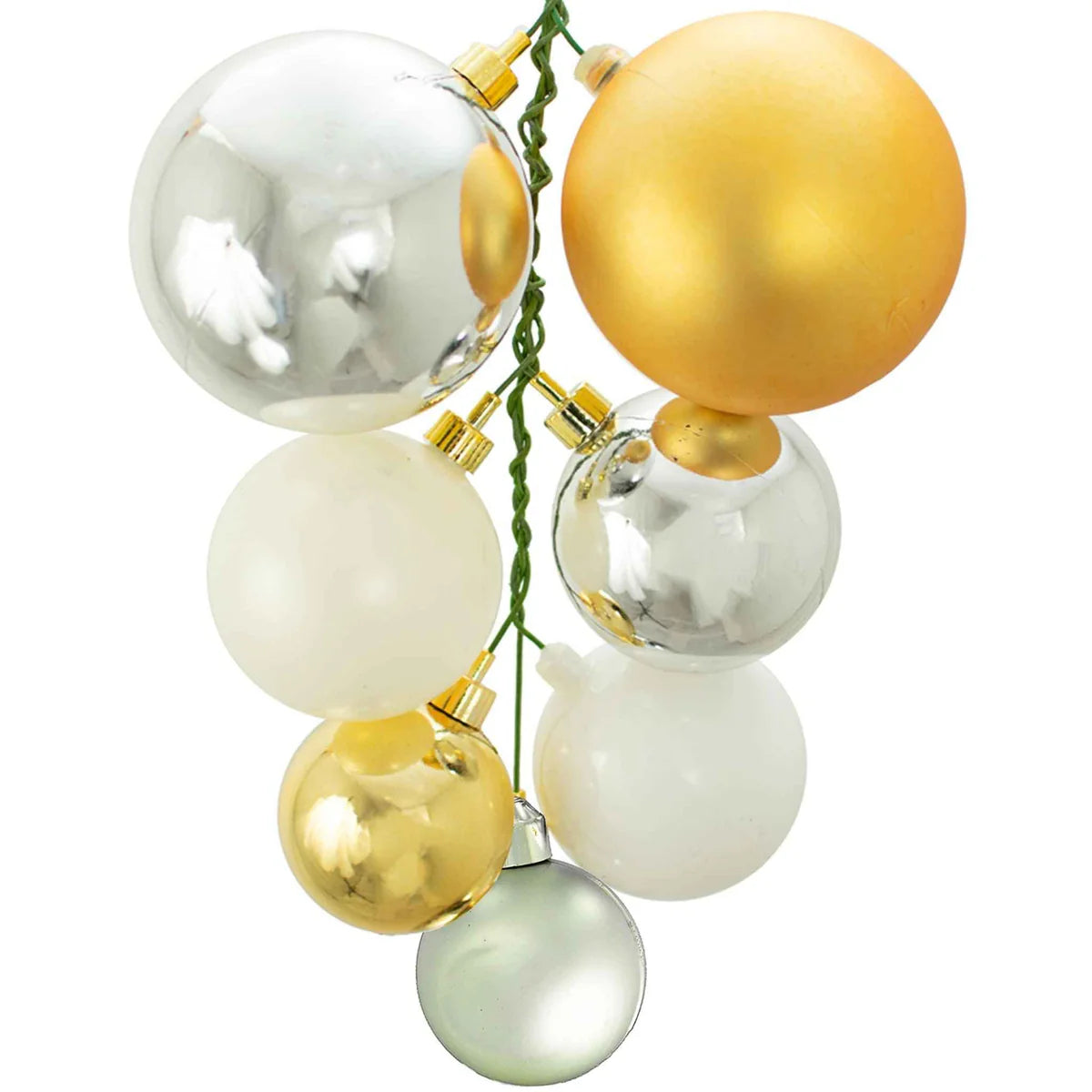 THE SHINY GOLD, SILVER AND WHITE BALL CLUSTER