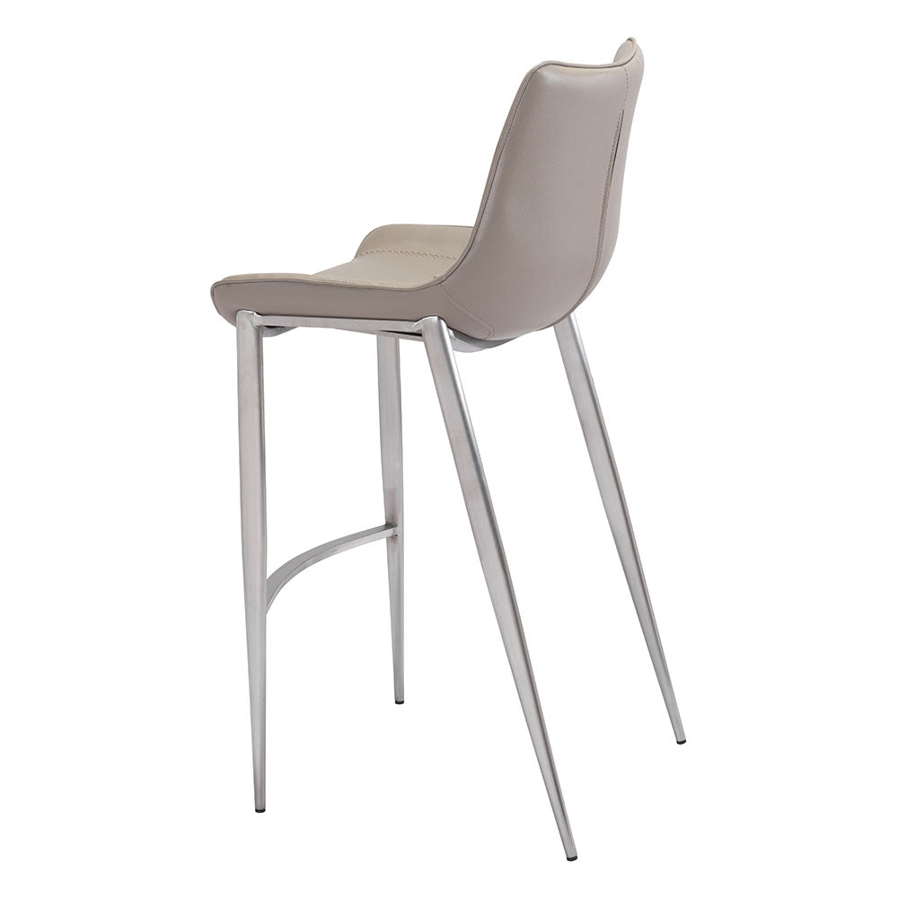 MAGNUS BARSTOOL BROWN & SILVER
