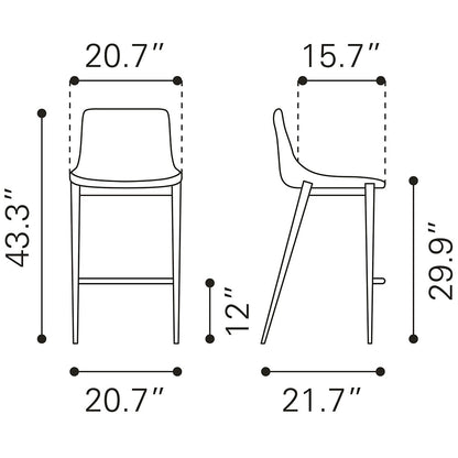MAGNUS BARSTOOL WHITE & SILVER