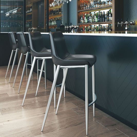 MAGNUS BARSTOOL BLACK & SILVER
