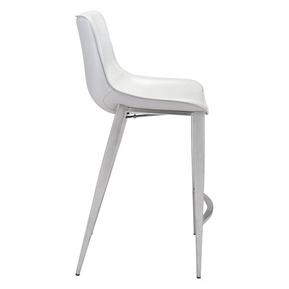 MAGNUS COUNTER STOOL WHITE & SILVER