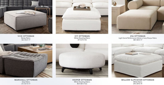 WILLOW 39" SLIPCOVER OTTOMAN
