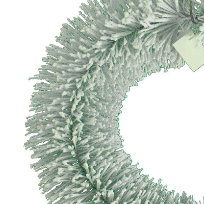 VINTAGE FLOCKED PINE NEEDLE WREATH - 20IN