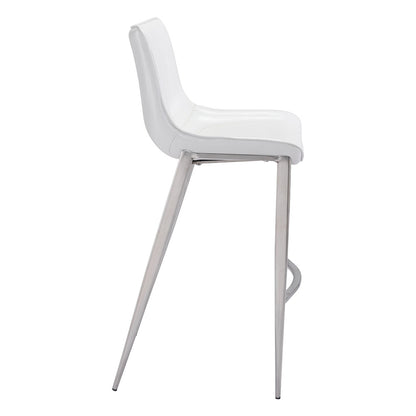 MAGNUS BARSTOOL WHITE & SILVER