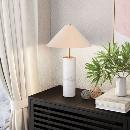 CIARA TABLE LAMP BEIGE & WHITE