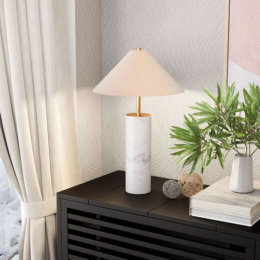 CIARA TABLE LAMP BEIGE & WHITE