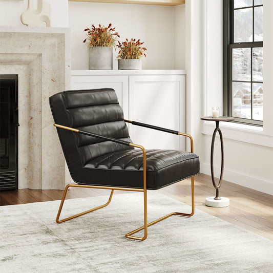 DALLAS ACCENT CHAIR VINTAGE BLACK