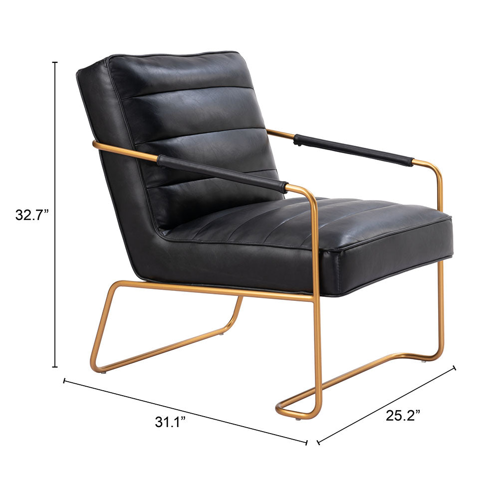 DALLAS ACCENT CHAIR VINTAGE BLACK