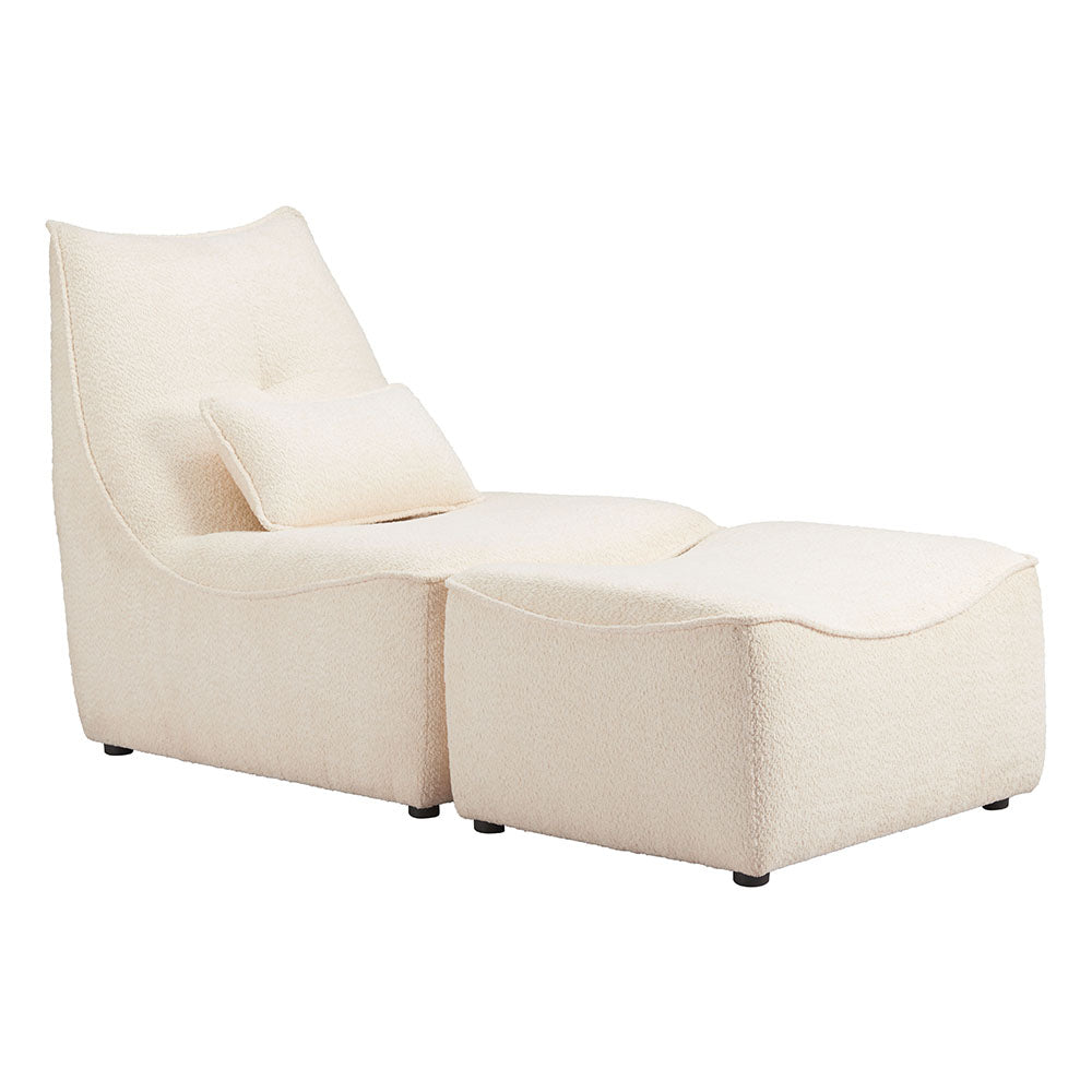 PREDA LOUNGE CHAIR  & OTTOMAN LVORY